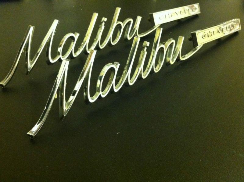 1965 chevy chevelle malibu emblem pair vintage decals original