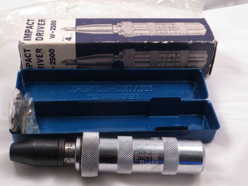 Vintage wilmar impact driver w/4 bits new in box with blue metal case