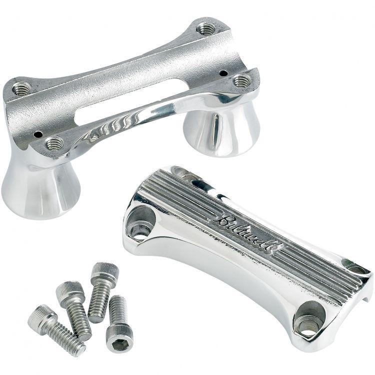 Purchase Biltwell Polished Thunder Handlebar Risers Harley Sportster Dyna Softail Bobber in