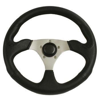 Rampage polaris ranger & rzr 3 spoke 14" steering wheel with polished adapter
