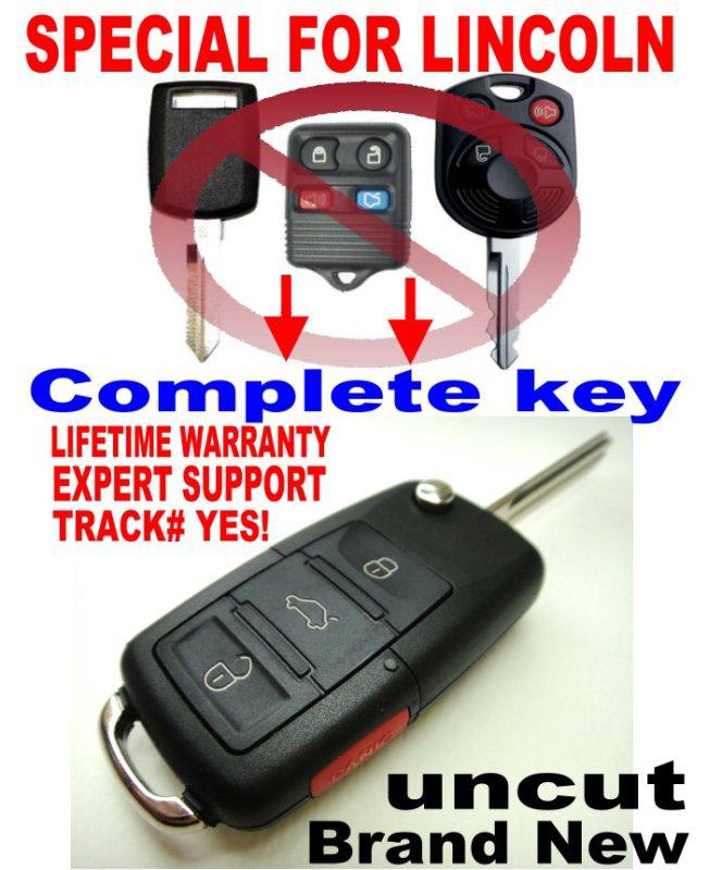 Alin1 flip key remote for lincoln keyless entry transponder chip transmitter fob