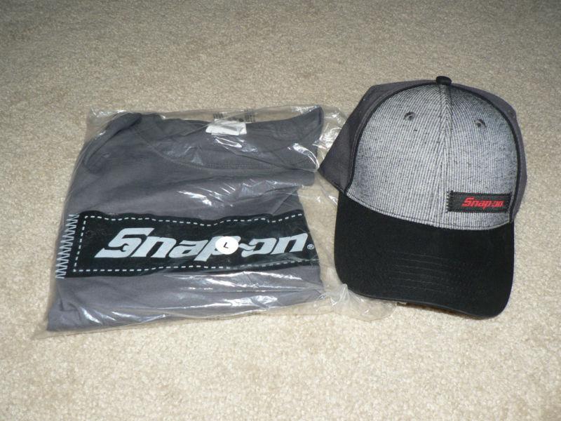 Snap on t shirt and hat brand new size large ..sockets wrench screwdriver racing