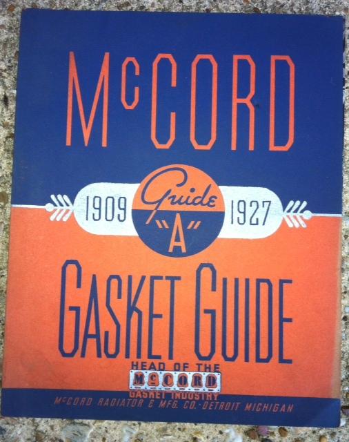 Purchase 1927 MCCORD gasket guide "A" Catalog BOOK ford dodge