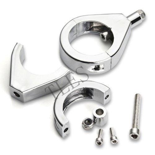 Chrome 39mm turn signal relocation fork tube clamp mounting f harley davidson #4