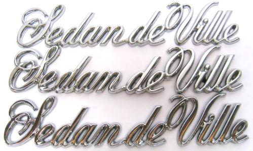85-93 cadillac sedan deville chrome script emblems lot of 3 