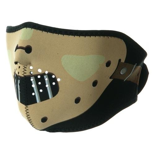 2 in 1 reversible motorcycle biker neoprene half face mask - hannibal muzzle