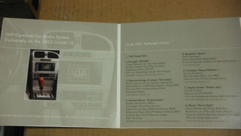 NEW OEM 2003 LINCOLN LS PROMO CD --EXPERIENCE THX AS IT WAS MENT TO BE, US $3.00, image 3