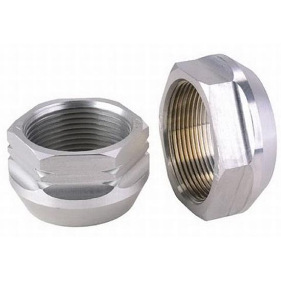 New 2-1/2" aluminum hex axle nut, left handed