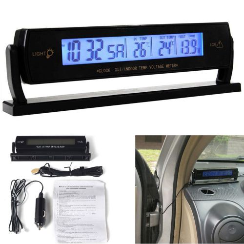 Dc 12-24v car voltage digital monitor battery alarm lcd temperature thermometer
