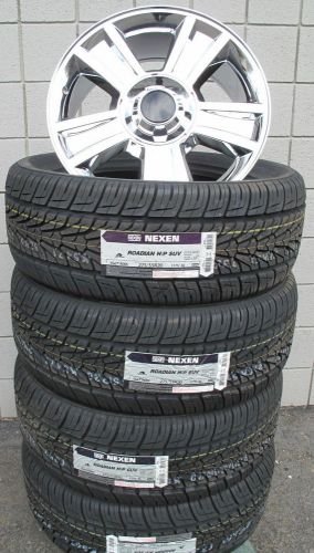 20" new suburban tahoe silverado factory style chrome wheels nexen tires 5416