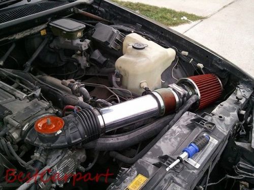 Bcp red 94-96 impala fleetwood roadmaster 4.3l 5.7l cold air intake + filter