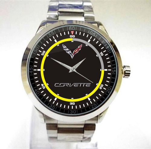 Corvette c7 emblem sport metal watch