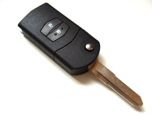 Folding shell for mazda 2 3 5 6 2 button remote key fob case uncut blank blade