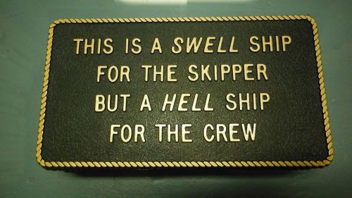 Boating &amp; marine plaque signage - &#034;a swell ship&#034;