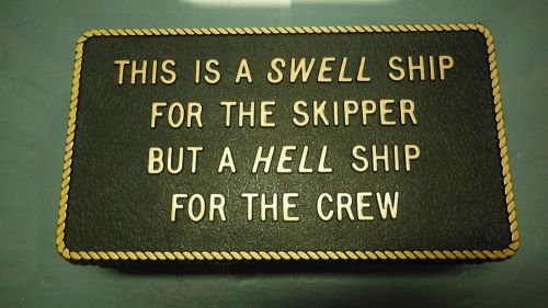 Boating &amp; marine plaque signage - &#034;a swell ship&#034;