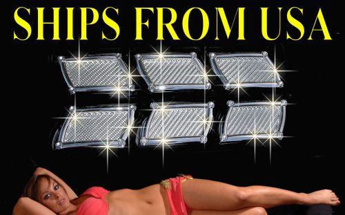 New chrome car truck auto port hole carbon fiber mesh side fender vent cover sqw