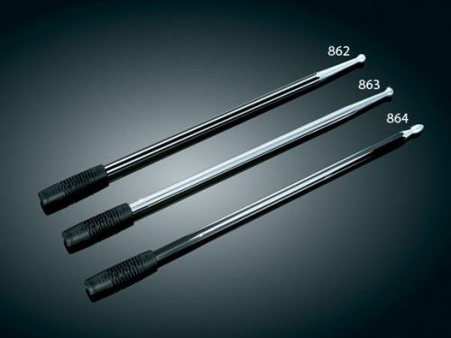 Kuryakyn 862 round/grooved two tone black/raw billet antenna for harley touring