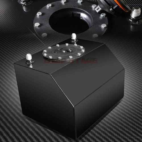 4 gallon lightweight black coat aluminum gas fuel cell tank/2" sump+level sender