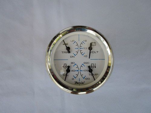 Marine-boat-faria multi gauge-volt/temp/oil/trim-3 3/4" face-3 1/4" cutout