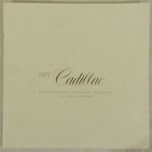 1977 cadillac sales brochure literature 16 pages