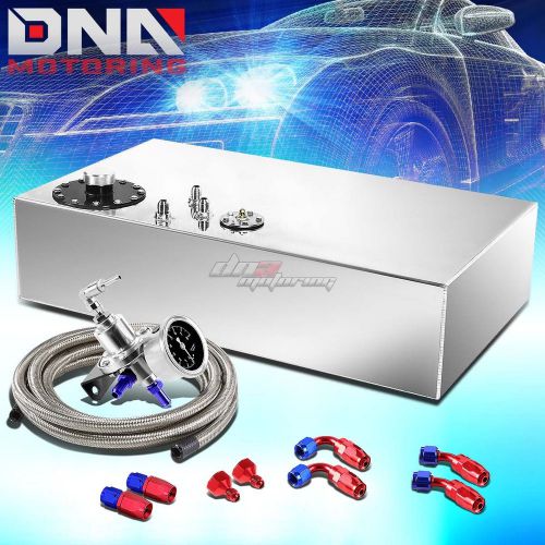 17 gallon top-feed aluminum fuel oil tank+cap+steel line kit+pressure regulator