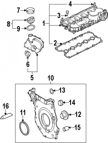 Volkswagen n90041102 genuine oem timing cover o-ring