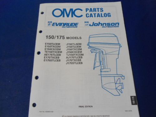 1989 omc evinrude/johnson parts catalog, 150/175l models