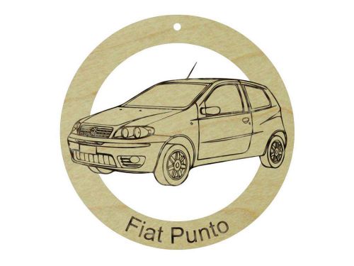 Fiat punto natural maple solid hardwood ornament sanded finish laser engraved