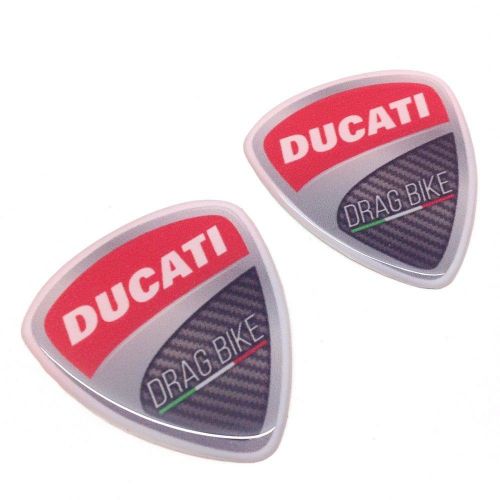 2 pcs ducati  aftermarket flexible domed sticker emblem badge ducati drag bike