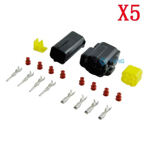 5 set 4 pin way 1.8mm car waterproof auto electrical wire connector hid plug