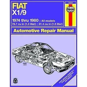 Fiat x1/9 1974-1980 1.3/1.5 haynes repair manual 34025