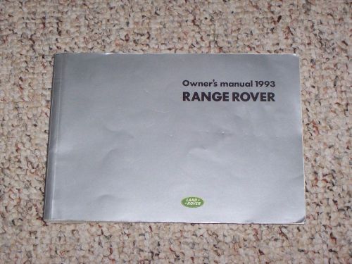 1993 land rover range rover owner&#039;s owner user manual 4wd county 3.9l 4.2l v8