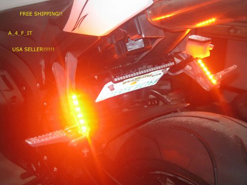 Motorcycle led flush turn signals blinker rear front stealth flush directional