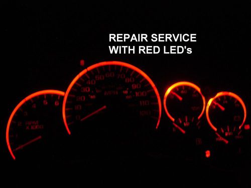 2003 - 2006 gm chevy speedometer instrument gauge cluster repair w/red led&#039;s