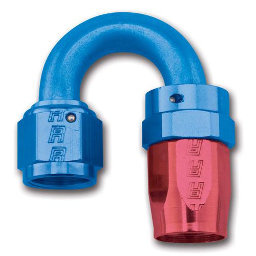Russell 613500 full flow hose end -6 an 180 degree tight radius red/blue