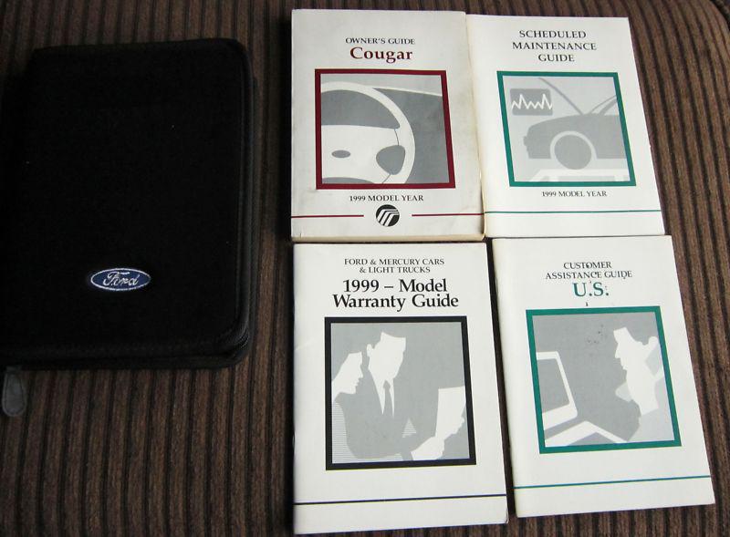 Oem ford 1999 99 mercury cougar owners manual guide set with zippered case
