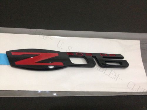 2006-2013 c6 z06 505 hp badge fender emblem in light black /red - 1 piece