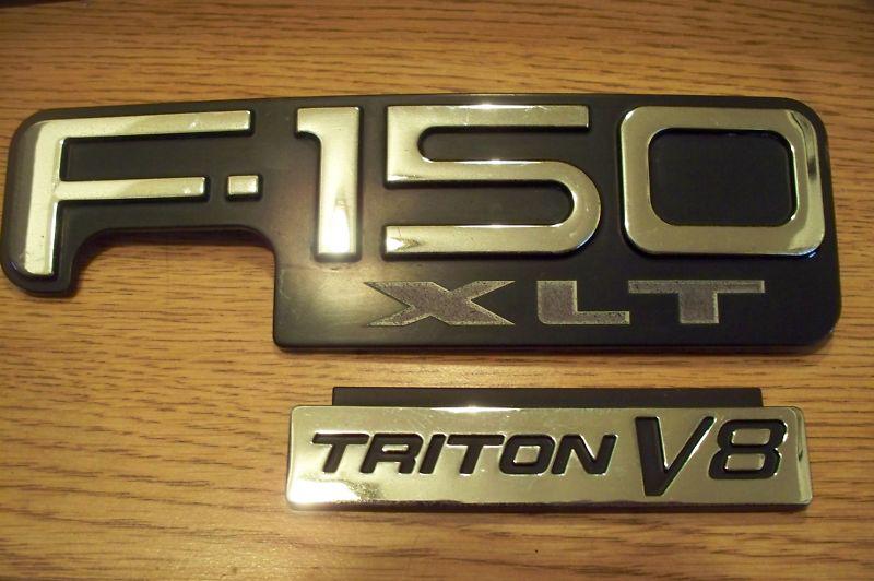 Ford f150 xlt triton v8 fender emblem, ford f-150 xlt triton v-8 emblem