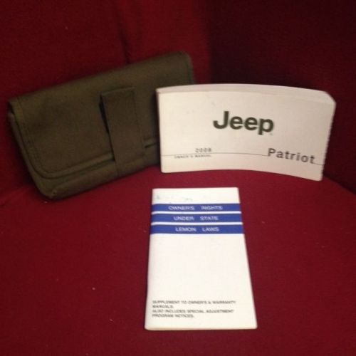 2008 jeep patriot owners manual with supplements and case