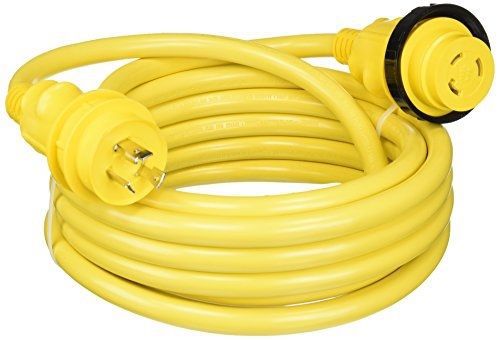 Marinco 30 amp power cord plus cordset - 25 ft yellow in sleeve pack