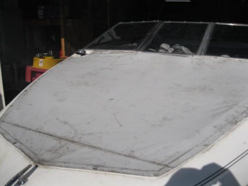 1991 bayliner 17" boat open bow fitted cover stock canvas snap on seating front