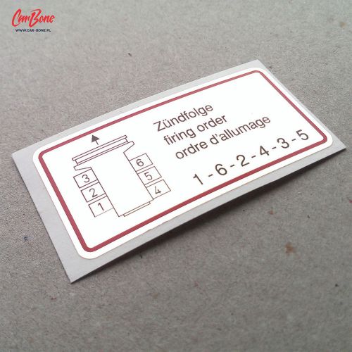 Firing order decal, red border, early 911 (1965 – 1978) porsche resto repro