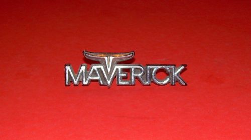 Maverick nameplate - small,  3&#034; long. chrome finish is in mint condition.