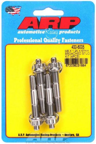 Arp universal stud 8 mm x 1.25 thread 2.250 in long polished 4 pc p/n 400-8005