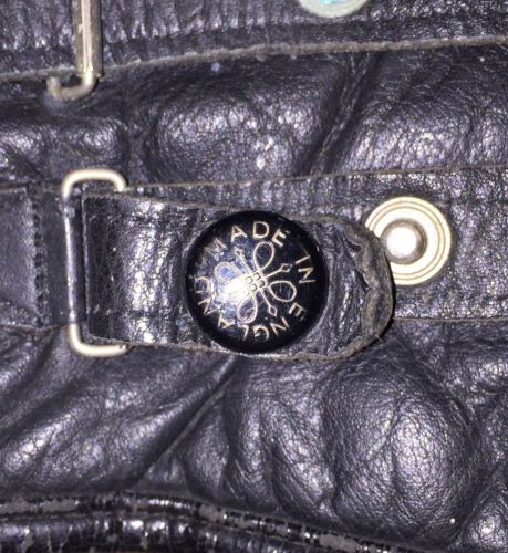 Vintage goldtop england cafe' racer lined black leather rocker motorcycle gloves