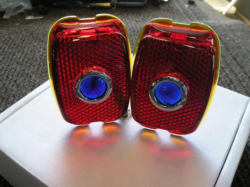 New replacement pair of blue dot tail light lens for the 1937 1938 chevrolet !