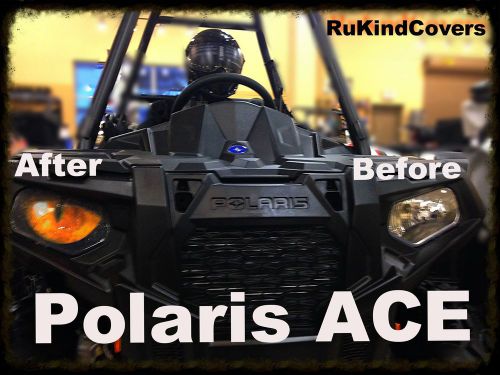 Polaris ace /  scrambler yellow eyes rukindcovers headlight cover&#039;s