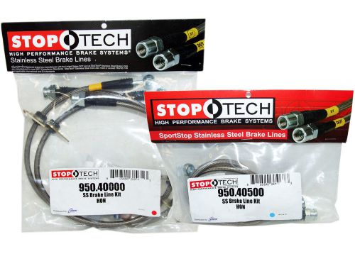Stoptech stainless steel braided brake lines  94-01 integra (front &amp; rear set)