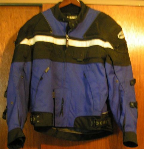 Joe rocket mens motorcycle jacket large blue nylon bike motocross ballistic