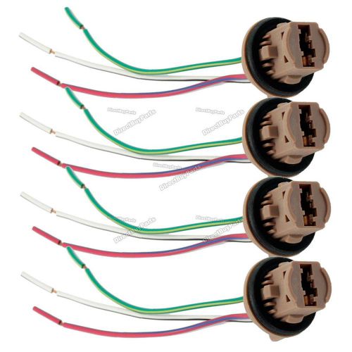 7443/t20 pigtail wiring harness w3x16q socket fr led brake/turn signal light 4pc